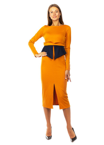Оранжевое кэжуал платье Mtp однотонное