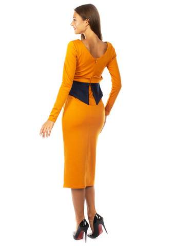 Оранжевое кэжуал платье Mtp однотонное