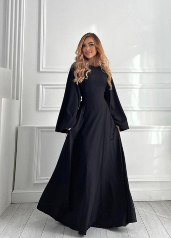 Черное кэжуал платье N.Family однотонное