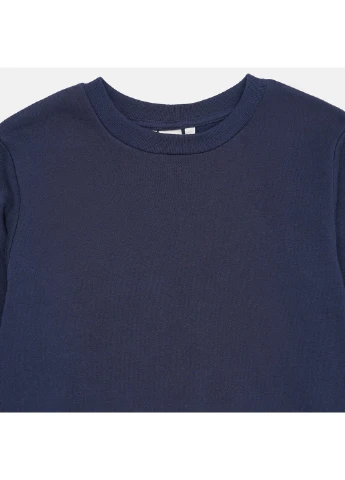 H&M світшот однотонний темно-синій кежуал