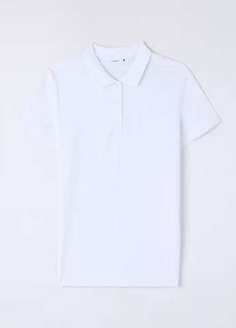 Белая женская футболка-поло женщин Terranova однотонная