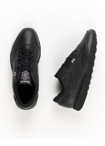 Чорні чоловічі кросівки classic leather plus gv8541 демісезон Reebok