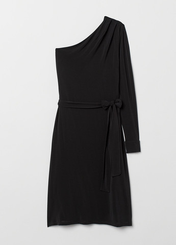 Черное коктейльное платье с микро-дефектом H&M однотонное