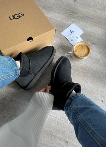 Чоботи UGG угі ultra mini black (угги - замша) (276253650)