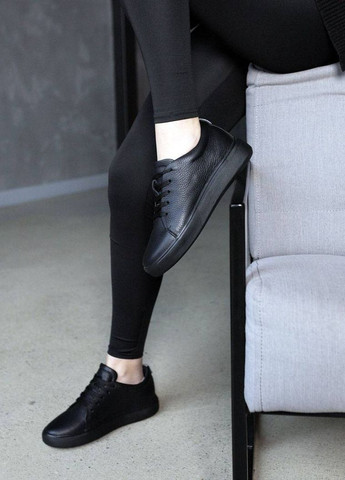 Черные кеды женские кожаные Fashion