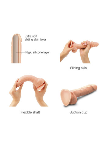 Реалістичний фалоімітатор Sliding Skin Realistic Dildo Vanille - XL, ефект рухливої шкір Strap-On-Me (276325619)