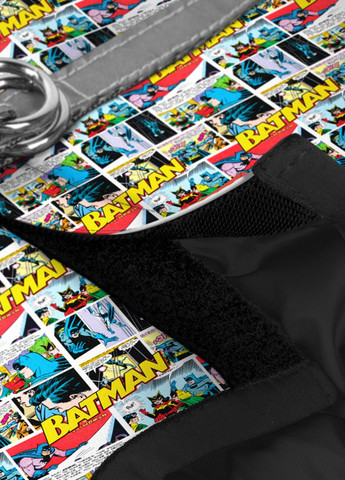 Шлей для собак мягкая Clothes с QR паспортом "Бэтмен комикс", XS4,В 36-39 см, С 26-28 см WAUDOG (276387369)