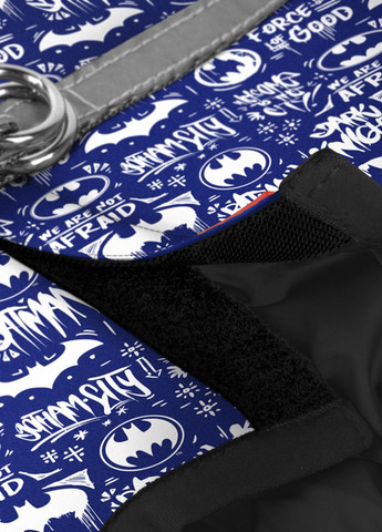 Шлей для собак мягкая Clothes с QR паспортом "Бэтмен бело-голубой", S1, В 40-45 см, С 29-31 см WAUDOG (276387378)