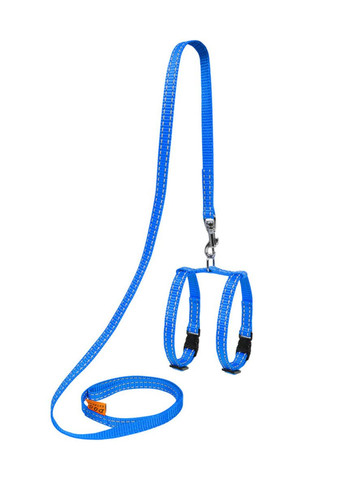 Шлей "" из нейлона регулируемый с поводком для морских свинок, декор.крис (ширина 10мм, В:12-22см), голубой Dog Extreme (276387648)