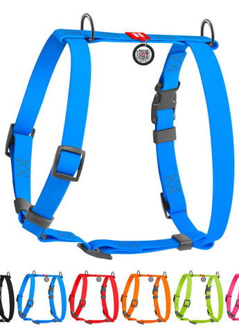 Шлей для собак водостойкий анатомический Н-образный Waterproof с QR, L, Ш 25 мм, А 50-85 см, В 60-100 см, голубой WAUDOG (276387439)