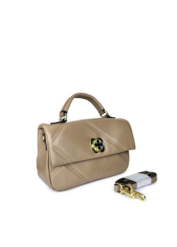 Кожаная маленькая сумка с клапаном бежевая,,6532 беж Fashion (276390285)