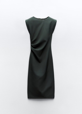 Оливкова (хакі) ділова сукня Zara однотонна