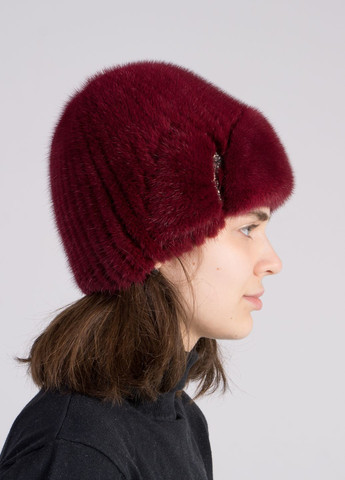 Женская норковая зимняя шапка на вязаной основе Меховой Стиль лобик (276394110)