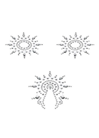 Пэстис из кристаллов Gloria set of 3 - Silver, украшение на грудь и вульву Petits Joujoux (276390519)
