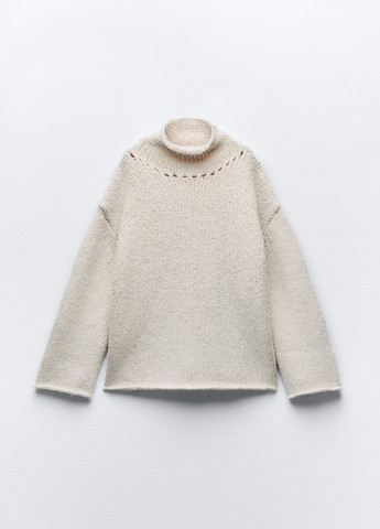 Молочный демисезонный свитер Zara