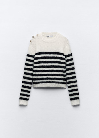 Комбинированный демисезонный свитер Zara