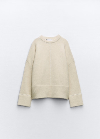 Песочный демисезонный свитер Zara