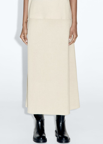Светло-бежевая повседневный однотонная юбка Zara