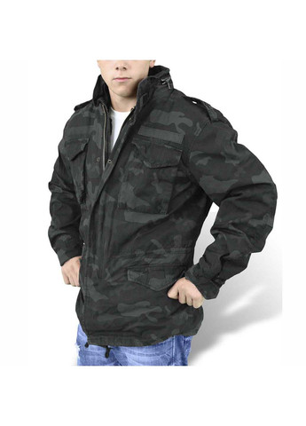 Чорна зимня куртка regiment m 65 jacket black camo Surplus