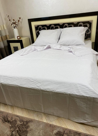 Постільна білизна бавовняна в Смужку Євро 200 x 220 Бязь Біла 50 х 70 No Brand (276459262)