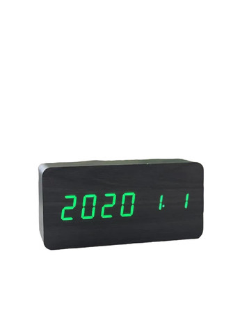 Годинник настільний з термометром VST-862 Чорний корпус Зелене підсвічування VTech (276534227)