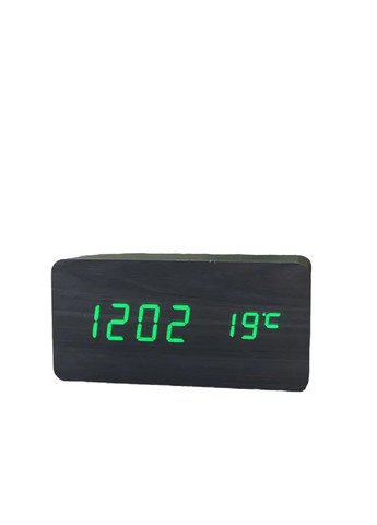 Годинник настільний з термометром VST-862 Чорний корпус Зелене підсвічування VTech (276534213)