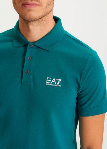 Зеленая футболка-поло для мужчин Emporio Armani