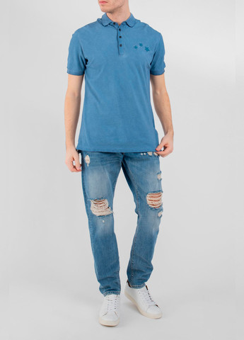 Синяя футболка-поло для мужчин Antony Morato