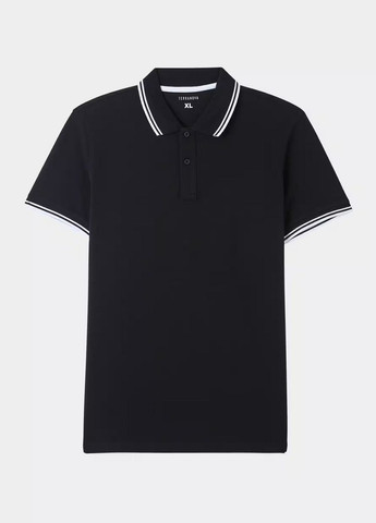 Черная футболка-поло для мужчин Terranova