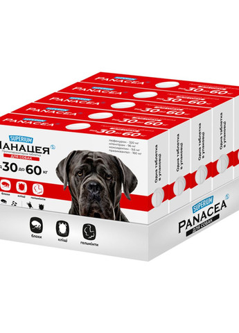 СУПЕРІУМ Панацея, протипаразитарна таблетка для собак, 30-60 кг Superium (276470532)