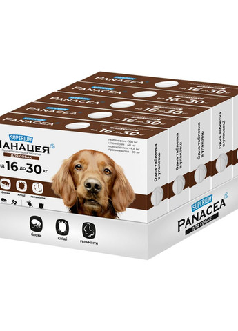 СУПЕРИУМ Панацея, противопаразитарная таблетка для собак, 16-30 кг Superium (276470531)
