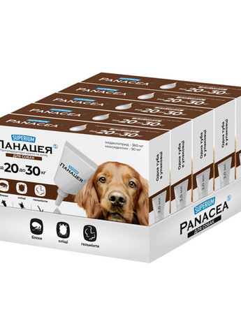 СУПЕРІУМ Панацея, протипаразитарні краплі на холку для собак, 20-30 кг Superium (276470550)