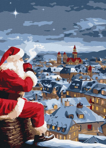 Картина по номерам Рождественская ночь ©art_selena_ua 40x40 KHO8352 Идейка Ідейка (276462025)