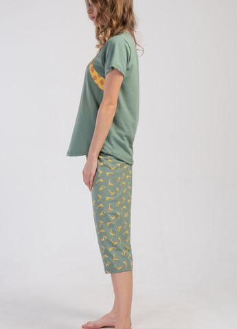 Зеленая всесезон пижама ( футболка, бриджи) футболка + бриджи Vienetta