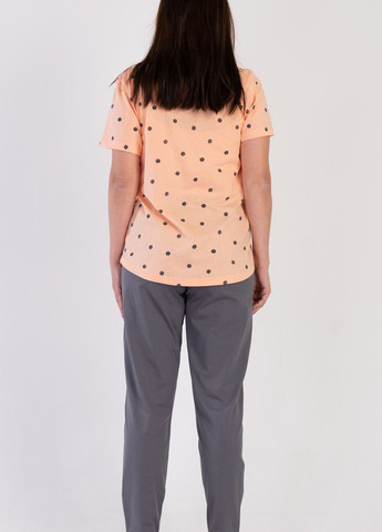 Персиковая всесезон пижама ( футболка, штаны) футболка + брюки Vienetta