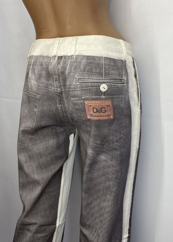 Серые джинсовые летние прямые брюки D&G