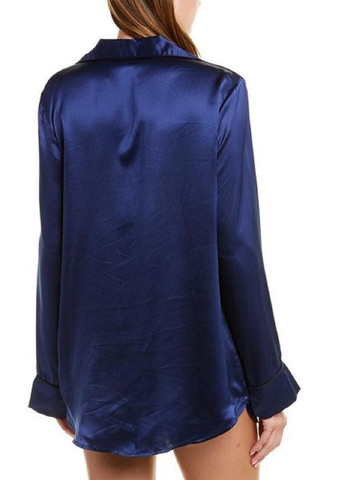 Синяя рубашка однотонная Commando