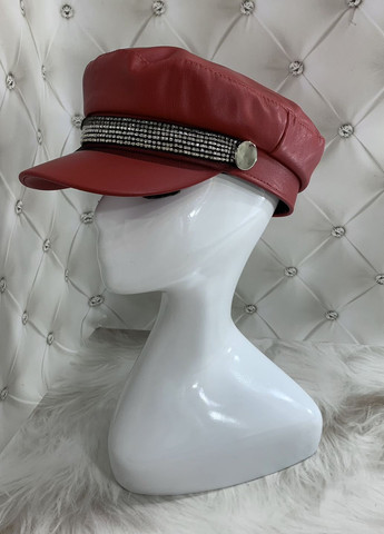 Женская кепка картуз из кожзама со стразами с регулировкой размера No Brand (276525651)