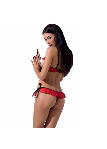 Червоний демісезонний комплект білизни cherry set with open bra exclusive Passion