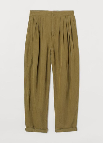 Зеленые классические демисезонные прямые брюки H&M