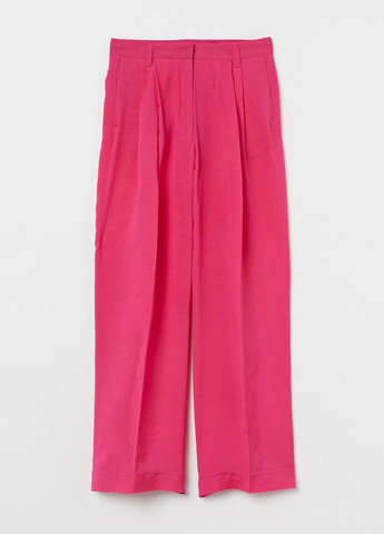 Широкие брюки Studio Collection из смесового льна Пурпурный Повседневный Демисезон H&M (276534699)
