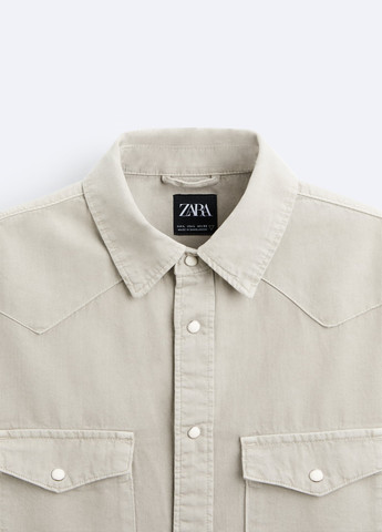 Песочная повседневный рубашка Zara