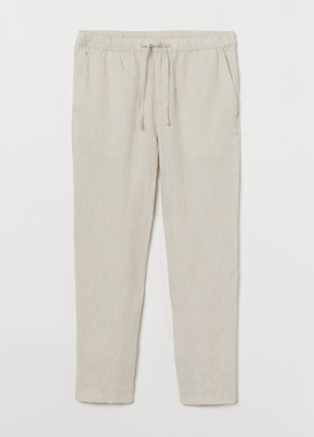Светло-бежевые повседневный летние прямые брюки H&M