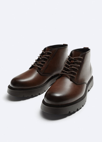 Темно-коричневые осенние ботинки Zara