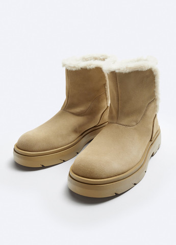 Светло-бежевые зимние ботинки Zara