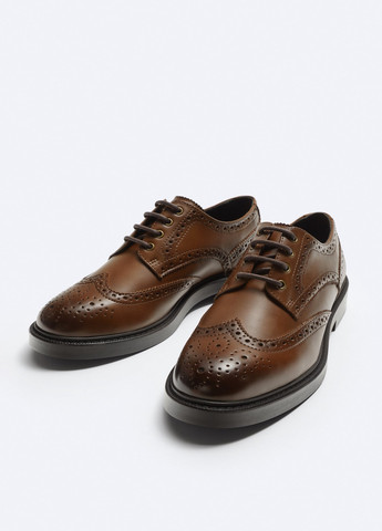 Классические коричневые мужские из Испании туфли Zara