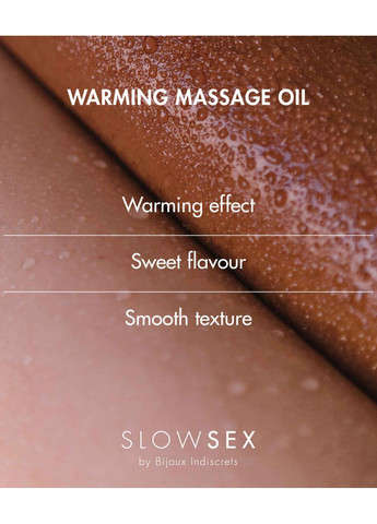 Розігрівальна їстівна масажна олія Indiscrets Slow Sex Warming massage oil Bijoux (276594354)