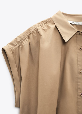 Сіро-бежева літня блуза Zara