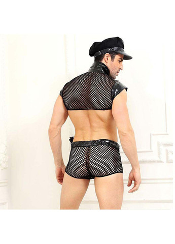 Чорний демісезонний чоловічий еротичний костюм поліцейського строгий альфред JSY