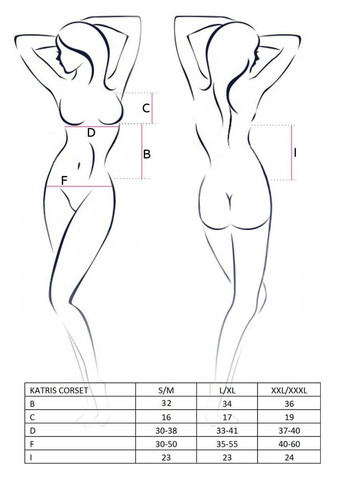 Чорний демісезонний корсет та стрінги katriss corset Passion